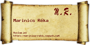 Marinics Réka névjegykártya
